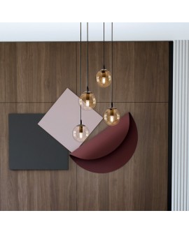 LAMPA WISZĄCA COSMO 4 CZARNA PREMIUM MIODOWA EMIBIG 713/4PREM