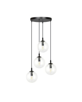 LAMPA WISZĄCA COSMO 4 CZARNA PREMIUM PRZEZROCZYSTA EMIBIG 711/4PREM