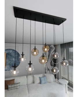 LAMPA WISZĄCA COSMO 9 CZARNA MIX1 EMIBIG 714/9M1