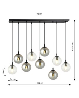 LAMPA WISZĄCA COSMO 9 CZARNA MIX2 EMIBIG 714/9M2