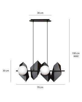 LAMPA WISZĄCA DRIFTON 4 CZARNA EMIBIG 636/4