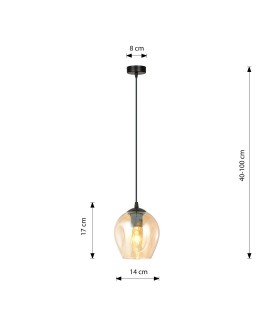 LAMPA WISZĄCA ISTAR 1 CZARNA MIODOWA EMIBIG 677/1