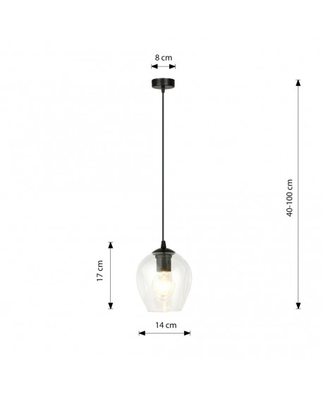 LAMPA WISZĄCA ISTAR 1 CZARNA PRZEZROCZYSTA EMIBIG 679/1