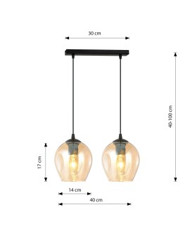 LAMPA WISZĄCA ISTAR 2 CZARNA MIODOWA EMIBIG 677/2