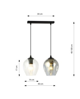 LAMPA WISZĄCA ISTAR 2 CZARNA MIX EMIBIG 682/2