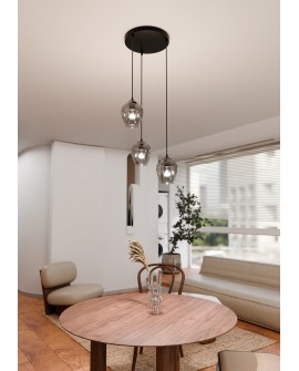 LAMPA WISZĄCA ISTAR 3 CZARNA PREMIUM GRAFITOWA EMIBIG 680/3PREM