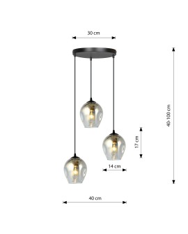 LAMPA WISZĄCA ISTAR 3 CZARNA PREMIUM GRAFITOWA EMIBIG 680/3PREM