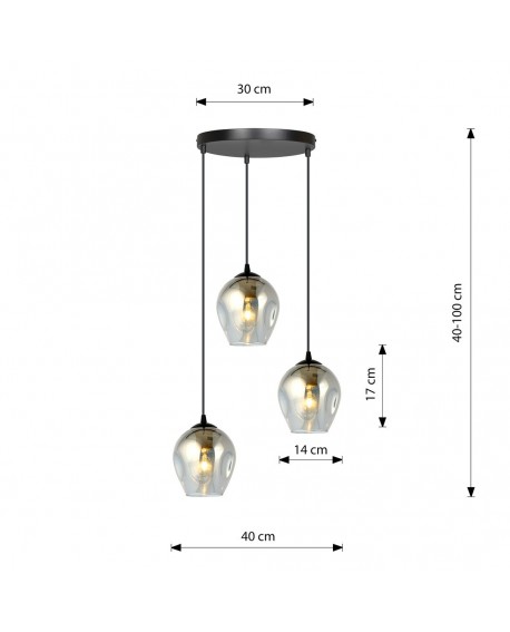 LAMPA WISZĄCA ISTAR 3 CZARNA PREMIUM GRAFITOWA EMIBIG 680/3PREM