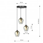 LAMPA WISZĄCA ISTAR 3 CZARNA PREMIUM GRAFITOWA EMIBIG 680/3PREM