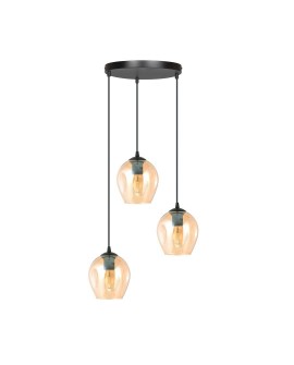 LAMPA WISZĄCA ISTAR 3 CZARNA PREMIUM MIODOWA EMIBIG 681/3PREM