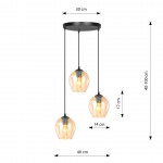 LAMPA WISZĄCA ISTAR 3 CZARNA PREMIUM MIODOWA EMIBIG 681/3PREM