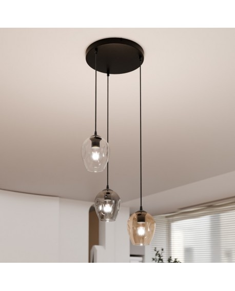 LAMPA WISZĄCA ISTAR 3 CZARNA PREMIUM MIX EMIBIG 682/3PREM