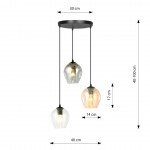 LAMPA WISZĄCA ISTAR 3 CZARNA PREMIUM MIX EMIBIG 682/3PREM