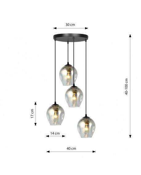 LAMPA WISZĄCA ISTAR 4 CZARNA PREMIUM GRAFITOWA EMIBIG 680/4PREM