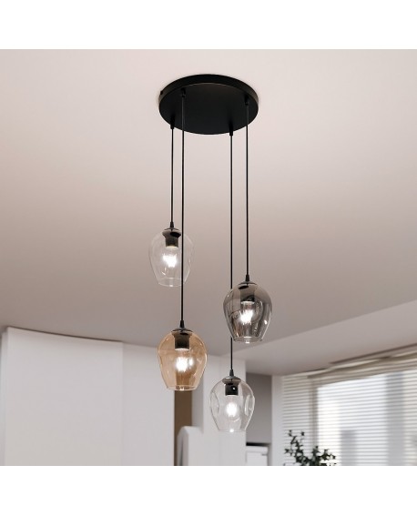 LAMPA WISZĄCA ISTAR 4 CZARNA PREMIUM MIX EMIBIG 682/4PREM