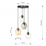 LAMPA WISZĄCA ISTAR 4 CZARNA PREMIUM MIX EMIBIG 682/4PREM