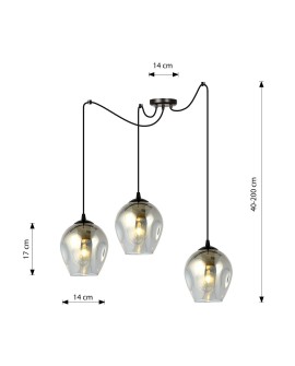 LAMPA WISZĄCA LEVEL 3 CZARNA GRAFITOWA EMIBIG 757/3