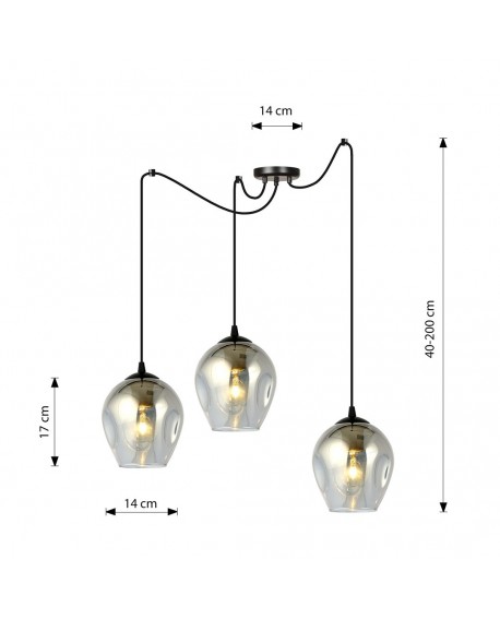 LAMPA WISZĄCA LEVEL 3 CZARNA GRAFITOWA EMIBIG 757/3