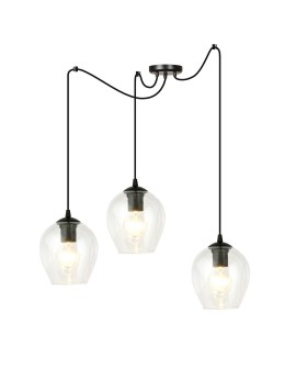 LAMPA WISZĄCA LEVEL 3 CZARNA PRZEZROCZYSTA EMIBIG 756/3