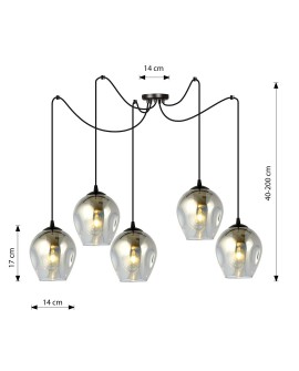 LAMPA WISZĄCA LEVEL 5 CZARNA GRAFITOWA EMIBIG 757/5