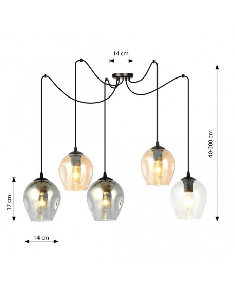 LAMPA WISZĄCA LEVEL 5 CZARNA MIX EMIBIG 759/5