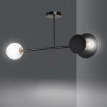 LAMPA SUFITOWA MINERVA 2-PUNKTOWA CZARNA EMIBIG 612/2