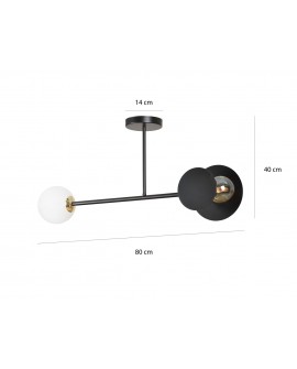 LAMPA SUFITOWA MINERVA 2-PUNKTOWA CZARNA EMIBIG 612/2