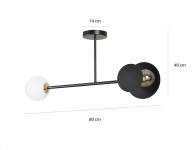 LAMPA SUFITOWA MINERVA 2-PUNKTOWA CZARNA EMIBIG 612/2