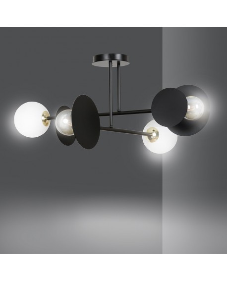 LAMPA SUFITOWA MINERVA 4-PUNKTOWA CZARNA EMIBIG 612/4