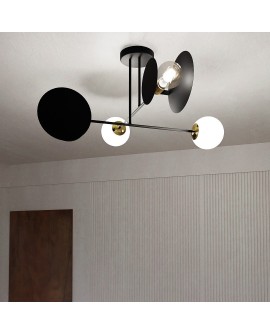 LAMPA SUFITOWA MINERVA 4-PUNKTOWA CZARNA EMIBIG 612/4