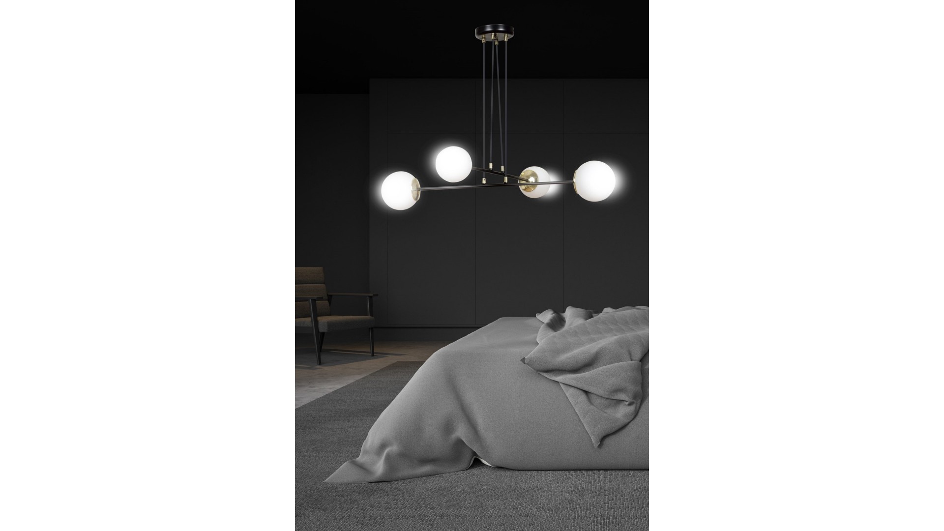 LAMPA WISZĄCA OGNIS 4 CZARNA EMIBIG