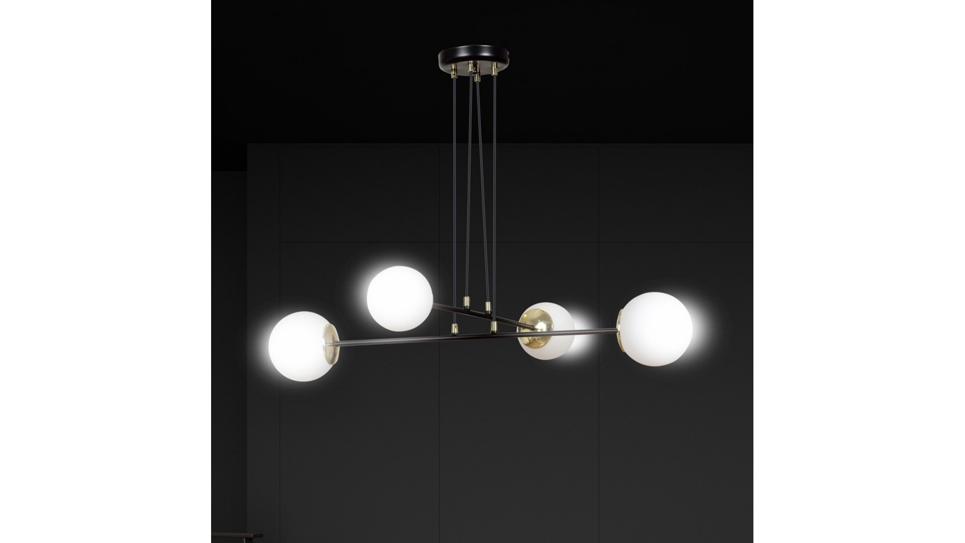 LAMPA WISZĄCA OGNIS 4 CZARNA EMIBIG