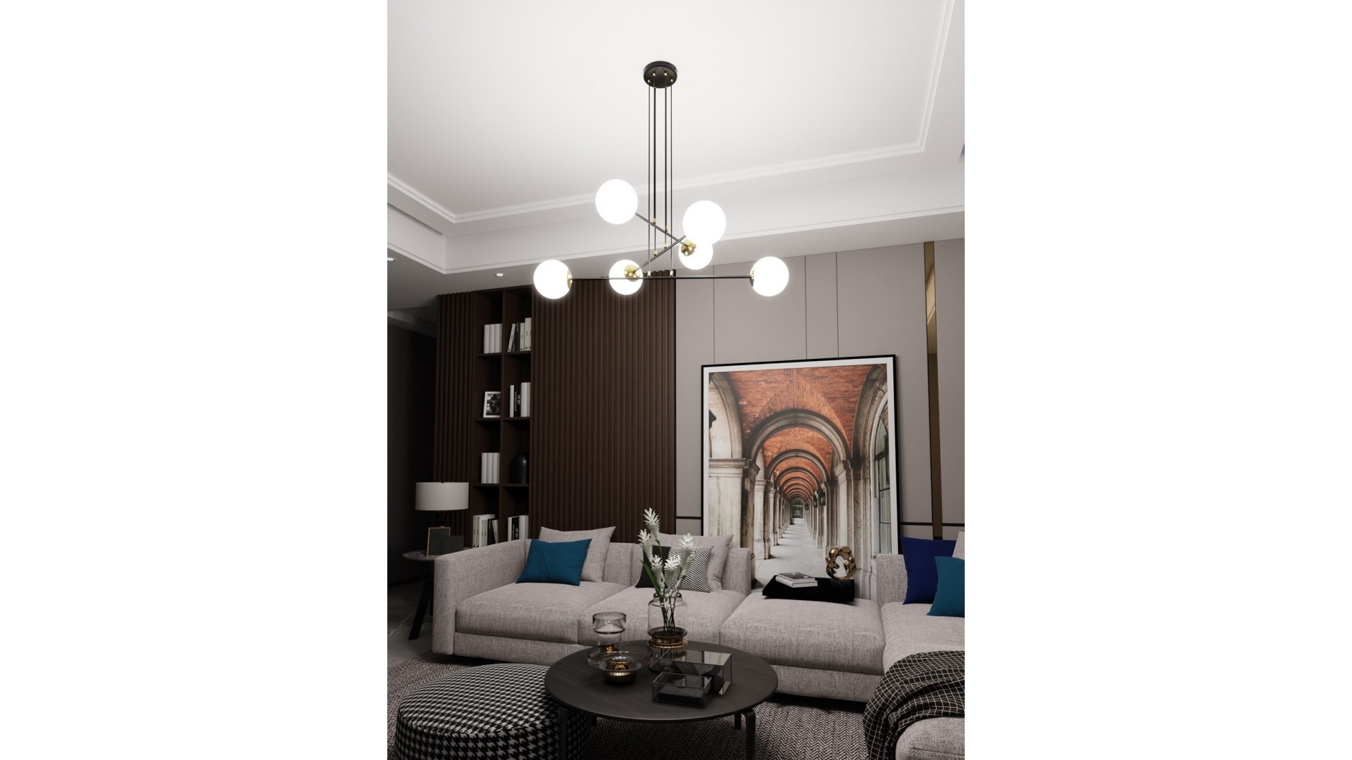 LAMPA WISZĄCA OGNIS 6 CZARNA EMIBIG