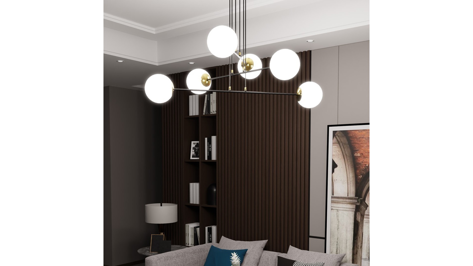 LAMPA WISZĄCA OGNIS 6 CZARNA EMIBIG