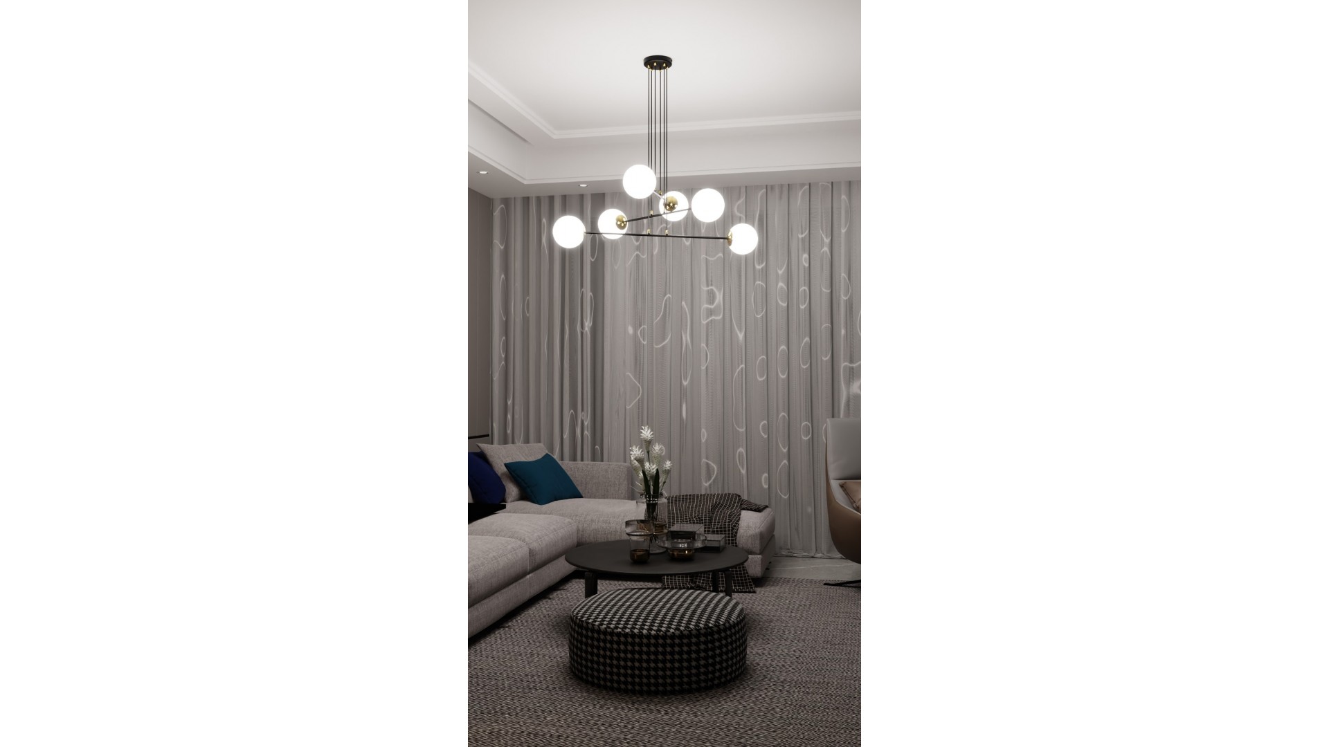 LAMPA WISZĄCA OGNIS 6 CZARNA EMIBIG