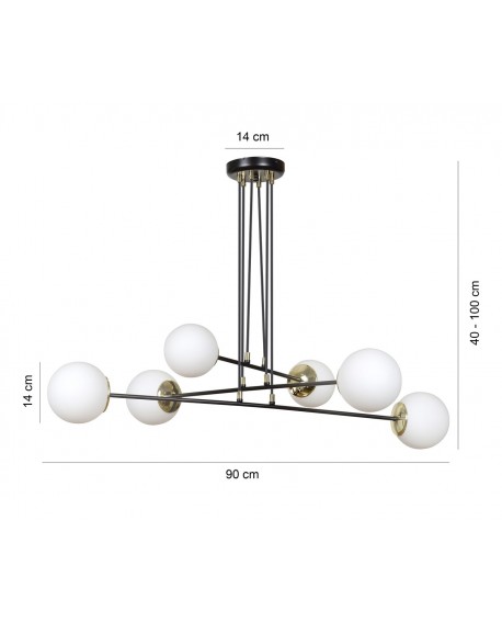 LAMPA WISZĄCA OGNIS 6 CZARNA EMIBIG