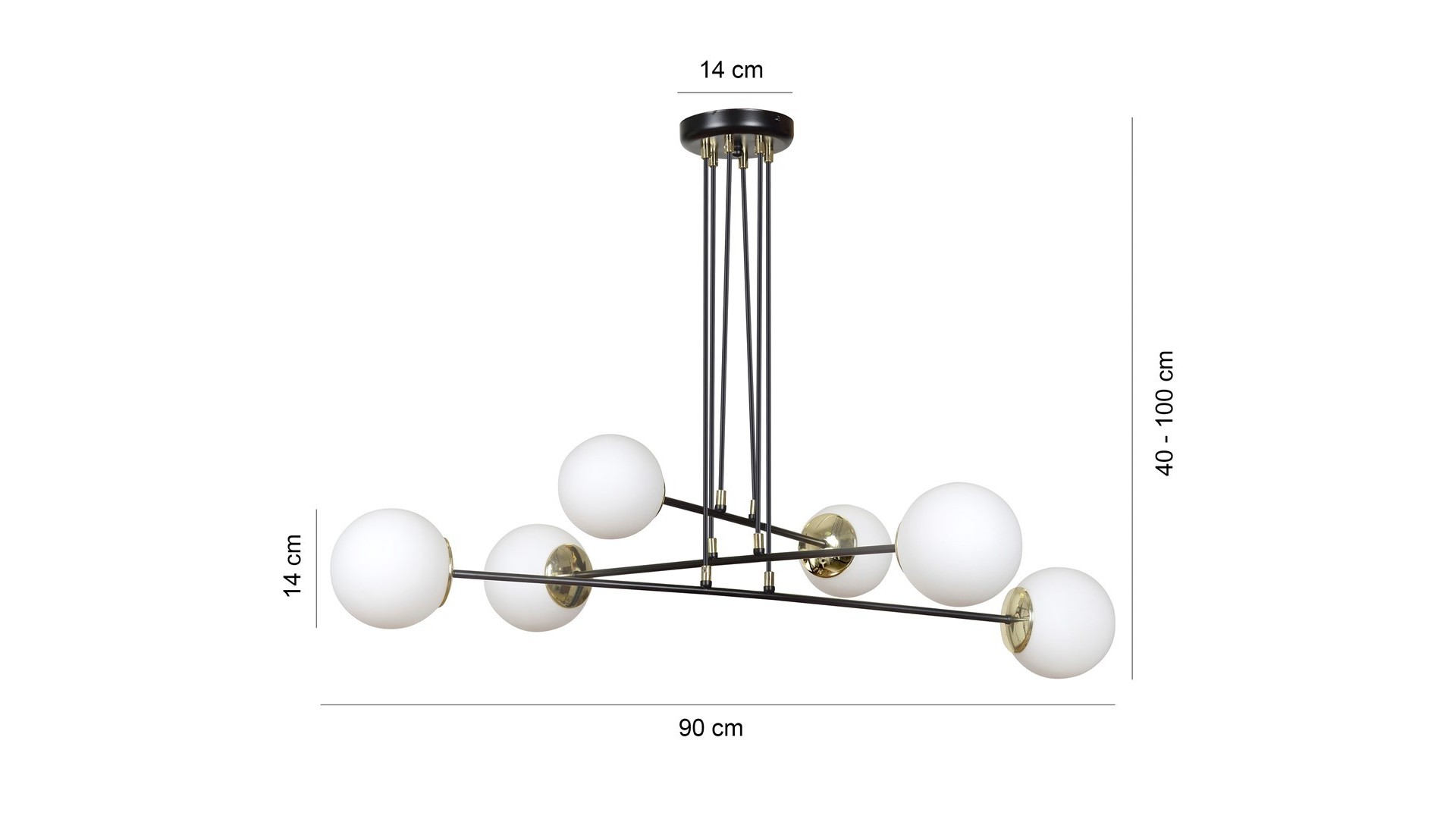 LAMPA WISZĄCA OGNIS 6 CZARNA EMIBIG