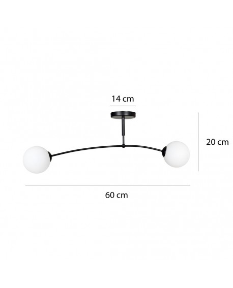 LAMPA SUFITOWA PREGOS 2-PUNKTOWA CZARNA EMIBIG