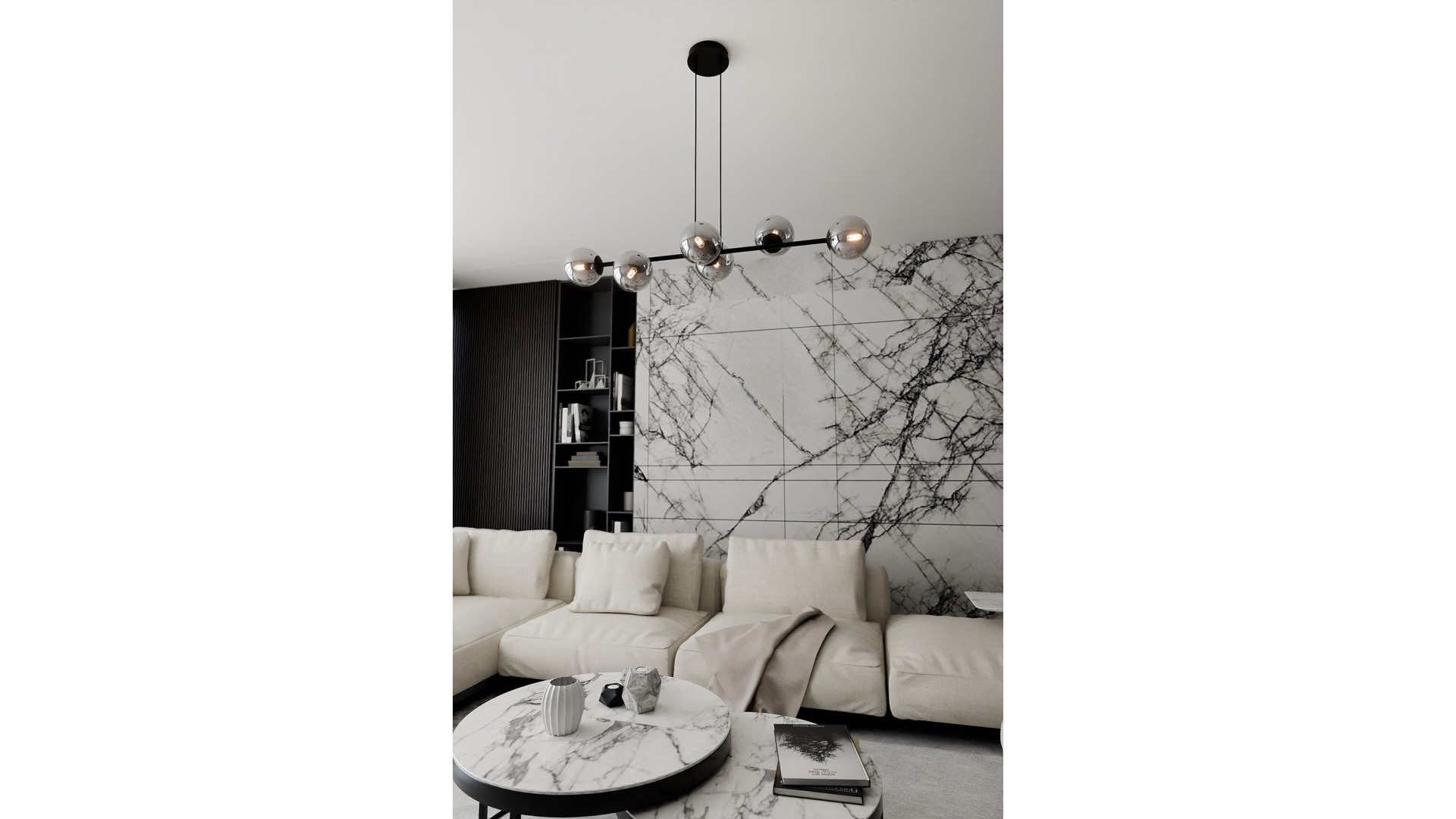 LAMPA WISZĄCA ROSSI 6 CZARNA GRAFITOWA EMIBIG