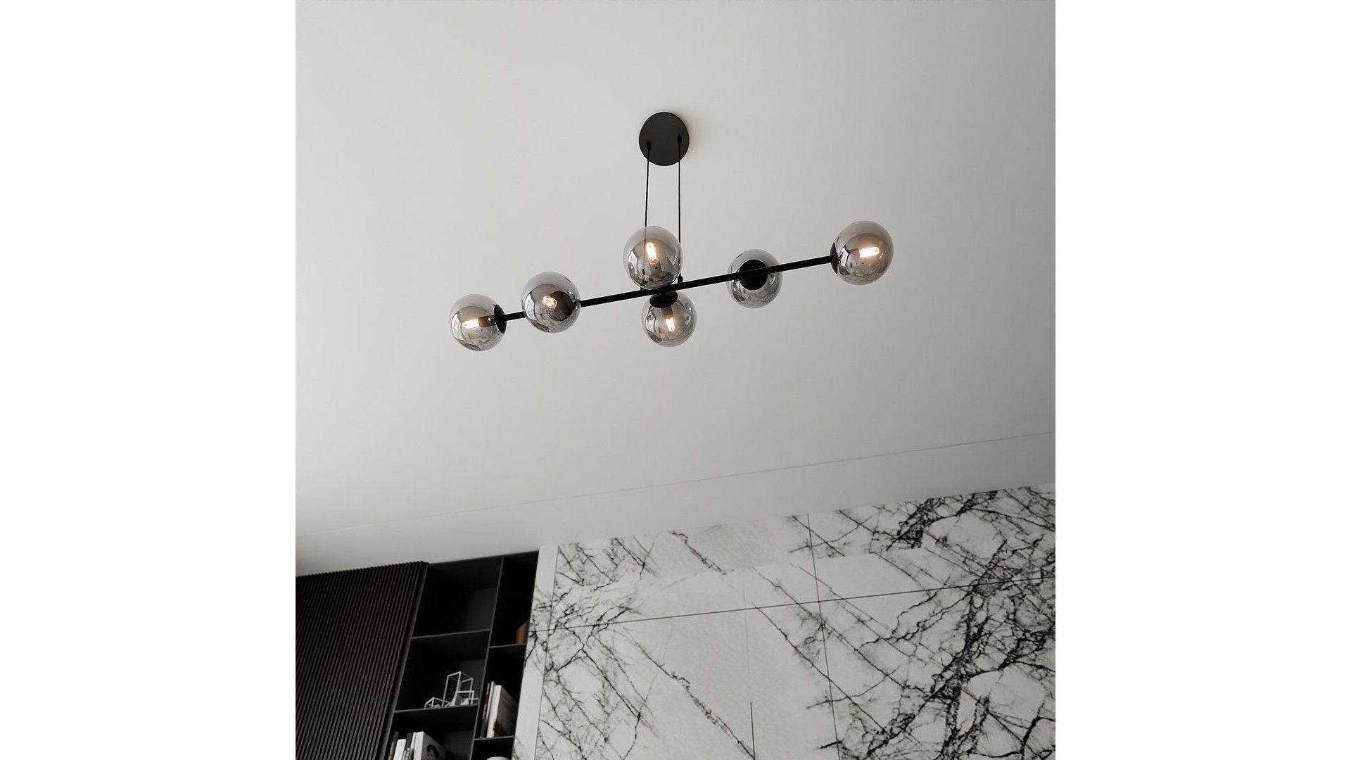 LAMPA WISZĄCA ROSSI 6 CZARNA GRAFITOWA EMIBIG