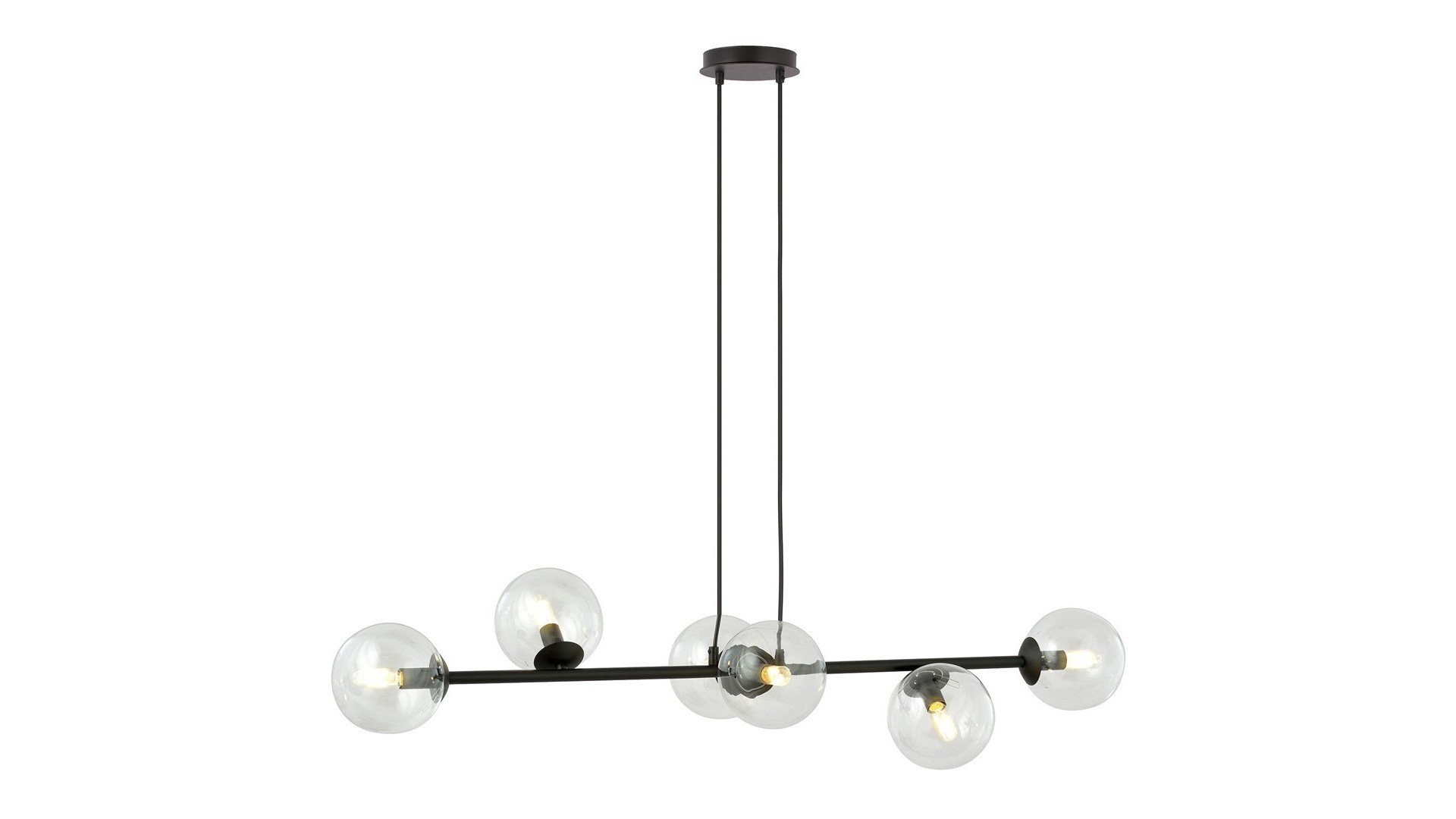 LAMPA WISZĄCA ROSSI 6 CZARNA PRZEZROCZYSTA EMIBIG