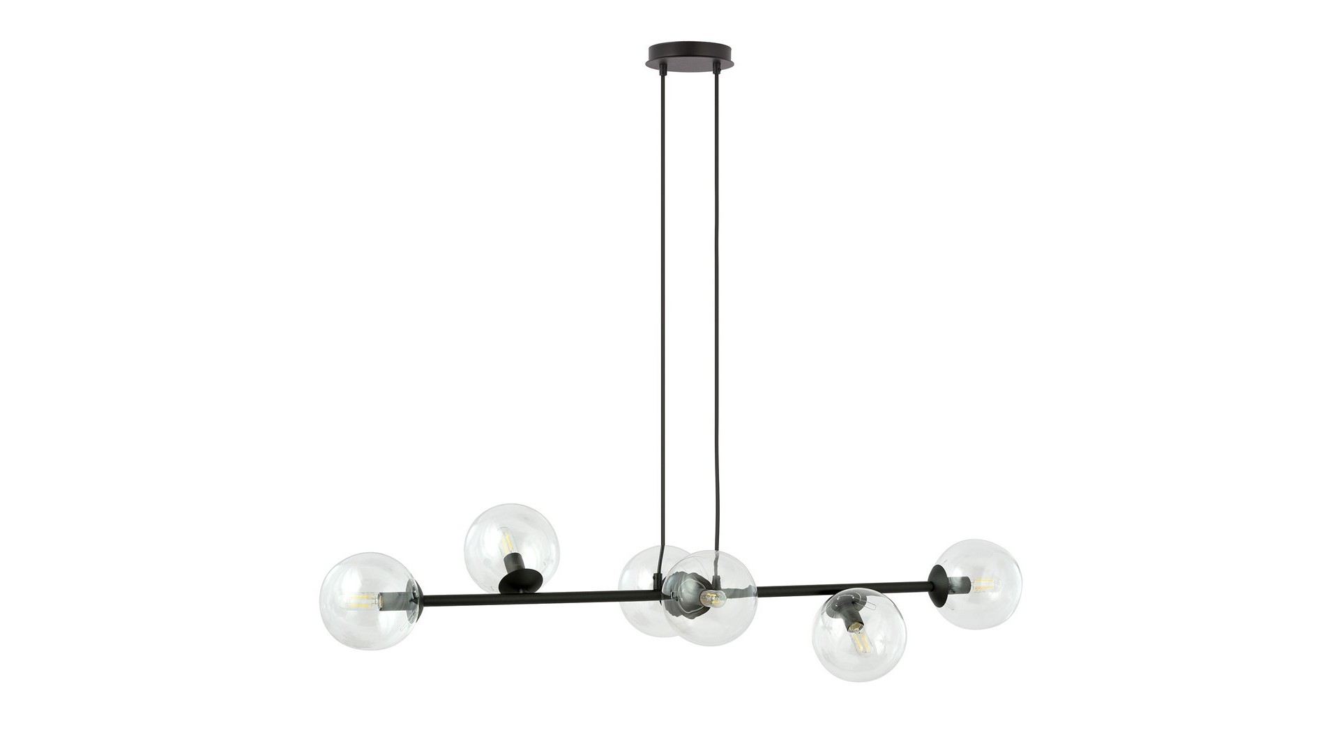 LAMPA WISZĄCA ROSSI 6 CZARNA PRZEZROCZYSTA EMIBIG