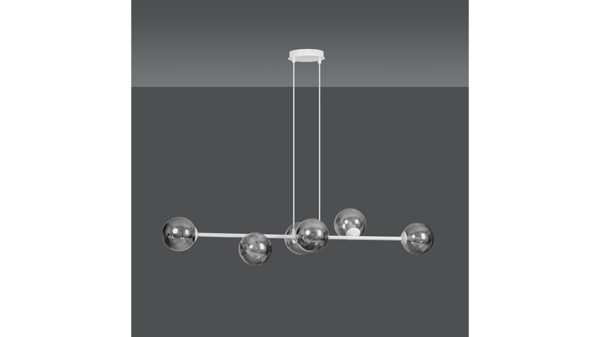LAMPA WISZĄCA ROSSI 6 BIAŁA GRAFITOWA EMIBIG