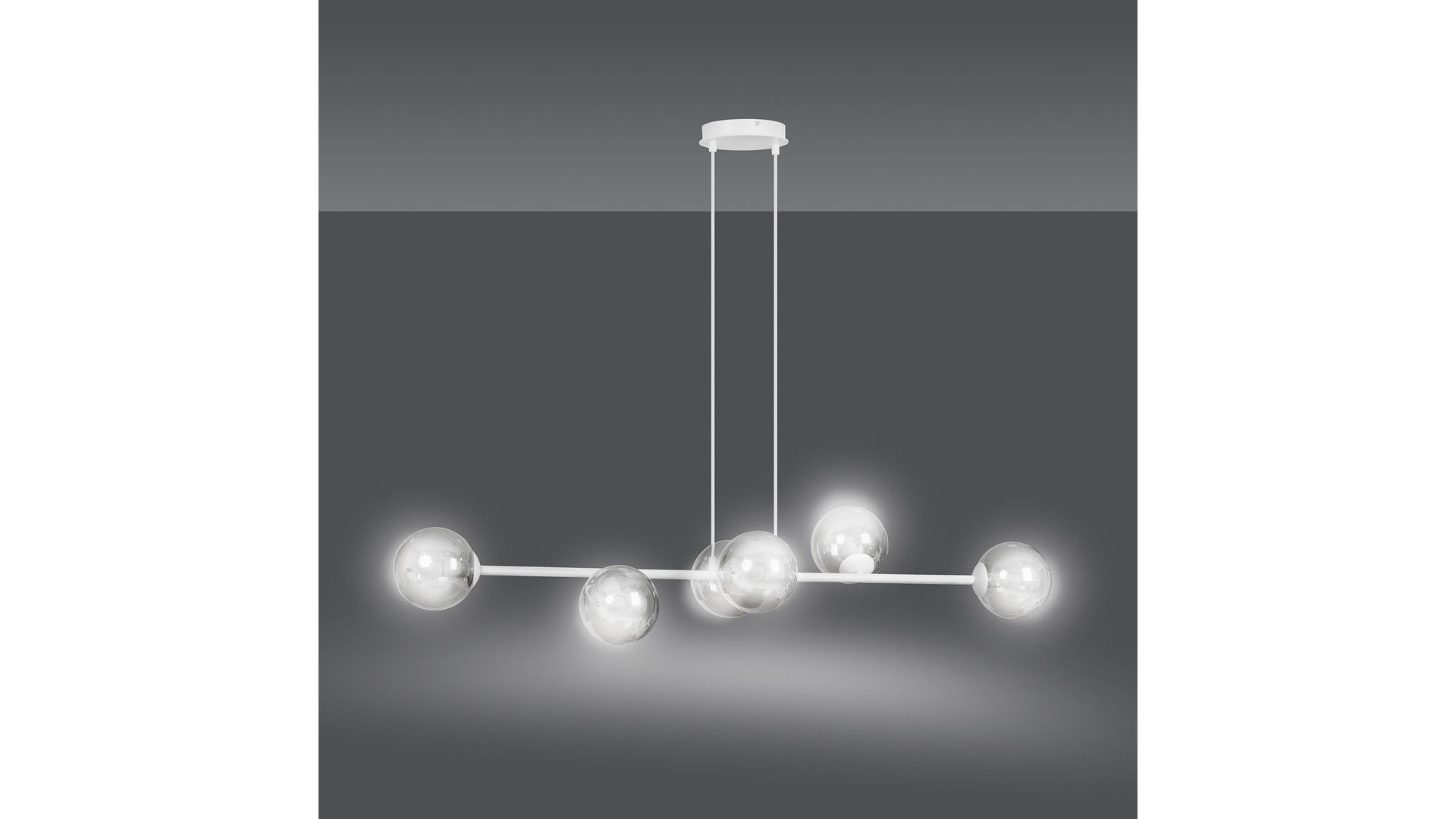 LAMPA WISZĄCA ROSSI 6 BIAŁA GRAFITOWA EMIBIG