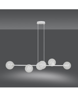LAMPA WISZĄCA ROSSI 6 BIAŁA PRZEZROCZYSTA EMIBIG