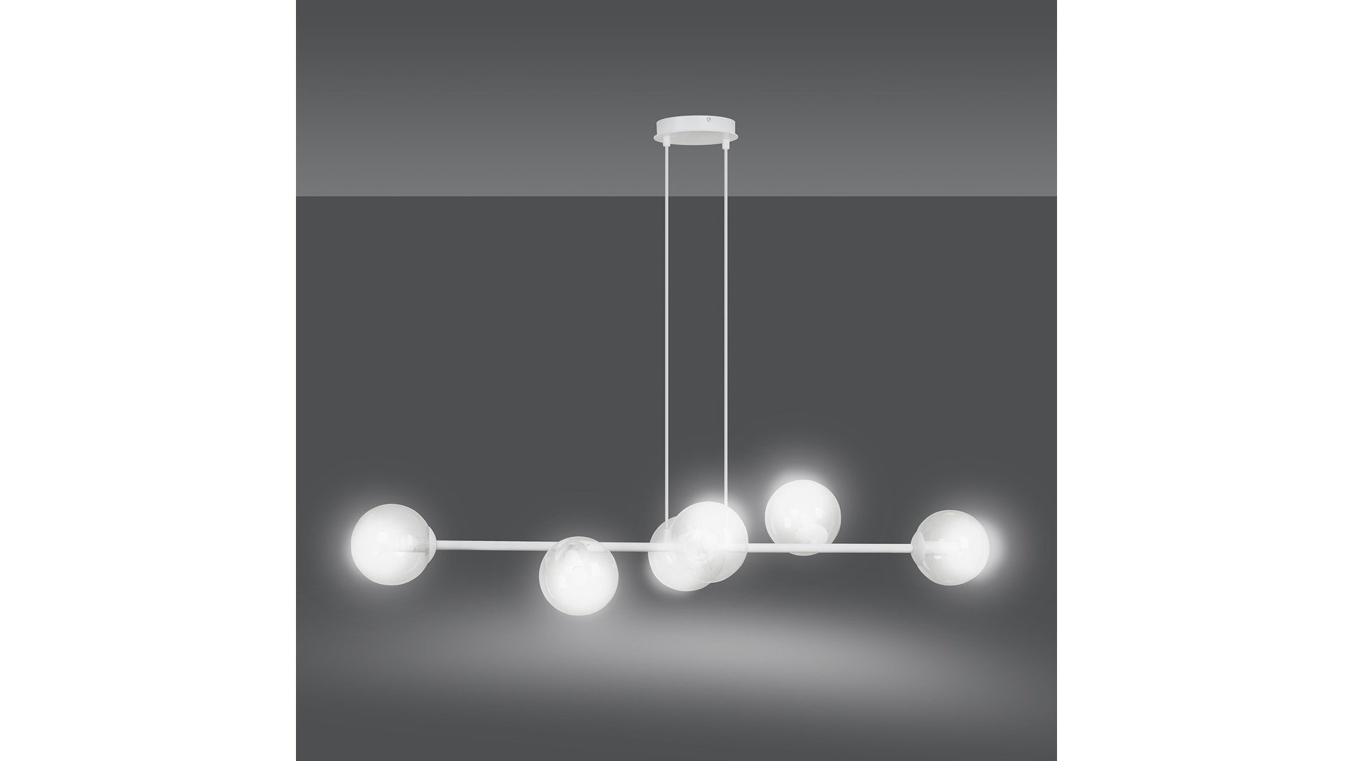 LAMPA WISZĄCA ROSSI 6 BIAŁA PRZEZROCZYSTA EMIBIG