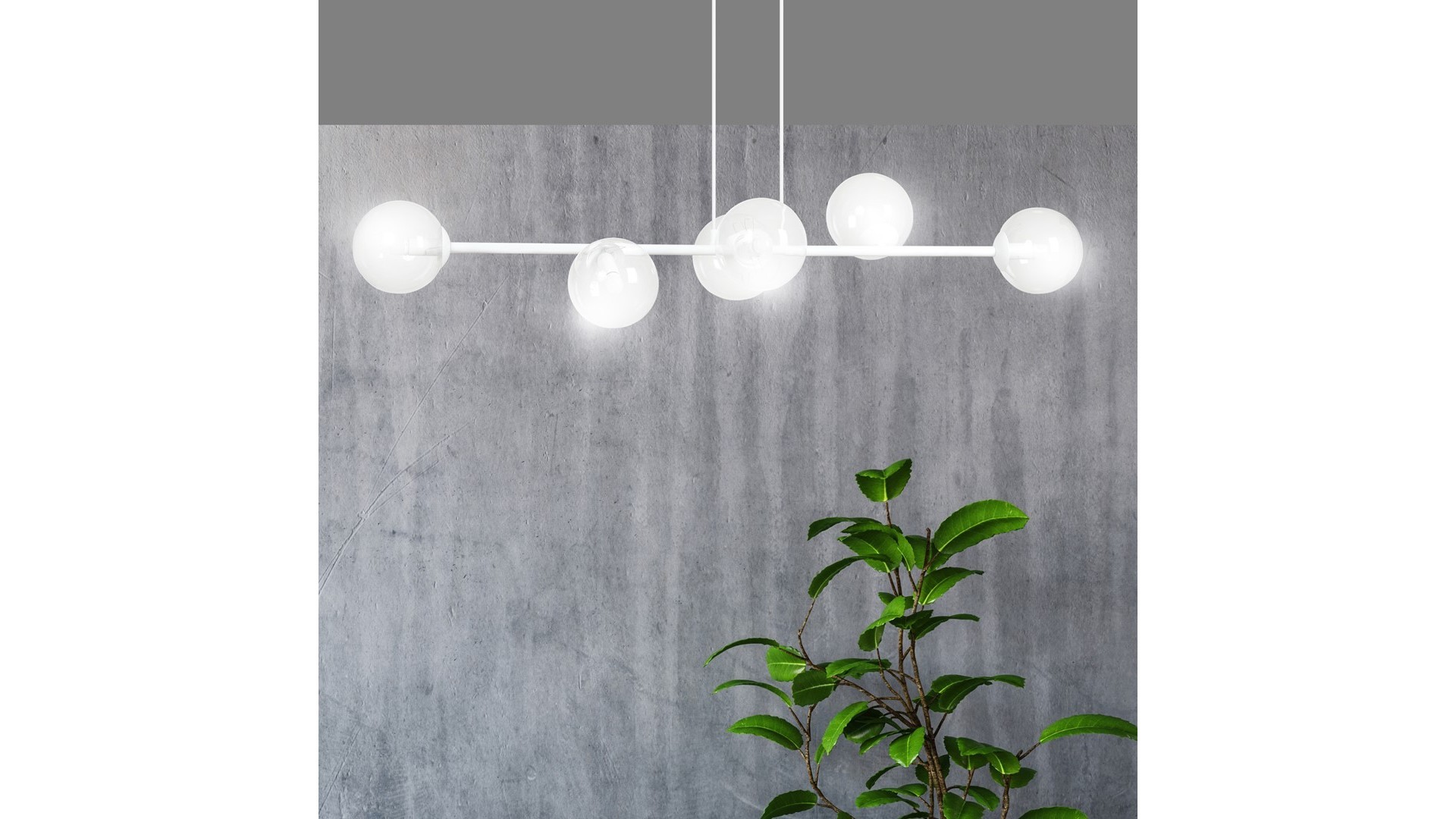 LAMPA WISZĄCA ROSSI 6 BIAŁA PRZEZROCZYSTA EMIBIG
