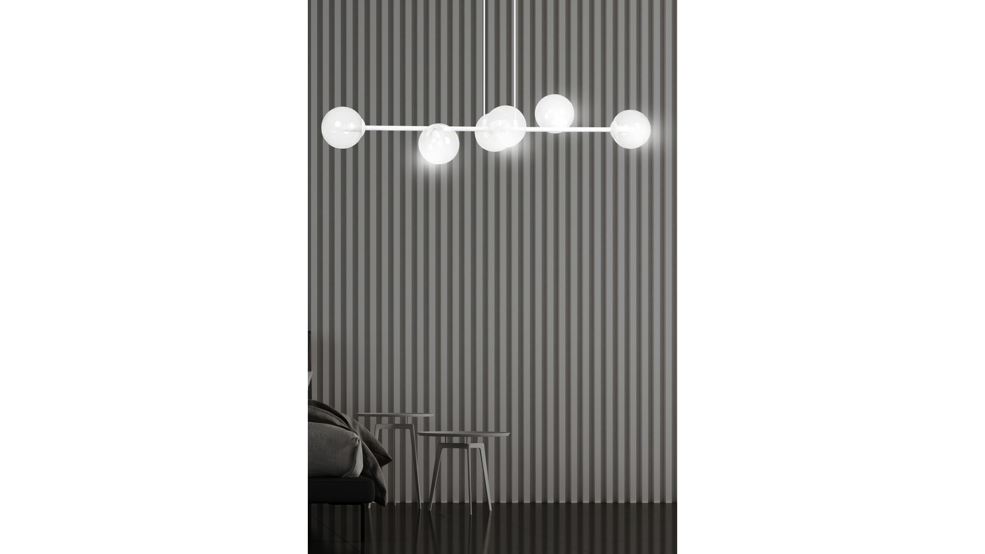 LAMPA WISZĄCA ROSSI 6 BIAŁA PRZEZROCZYSTA EMIBIG
