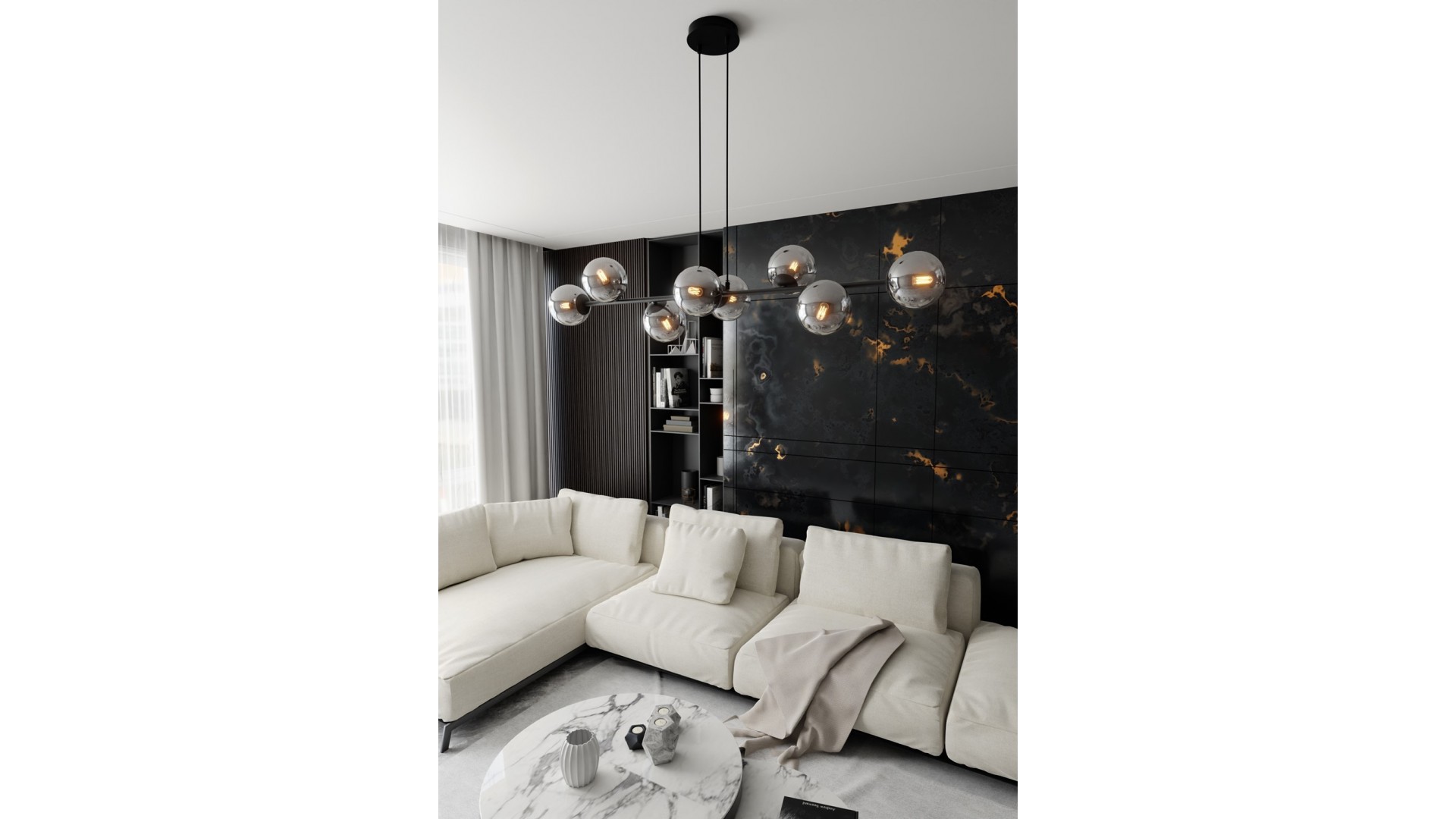 LAMPA WISZĄCA ROSSI 8 CZARNA GRAFITOWA EMIBIG