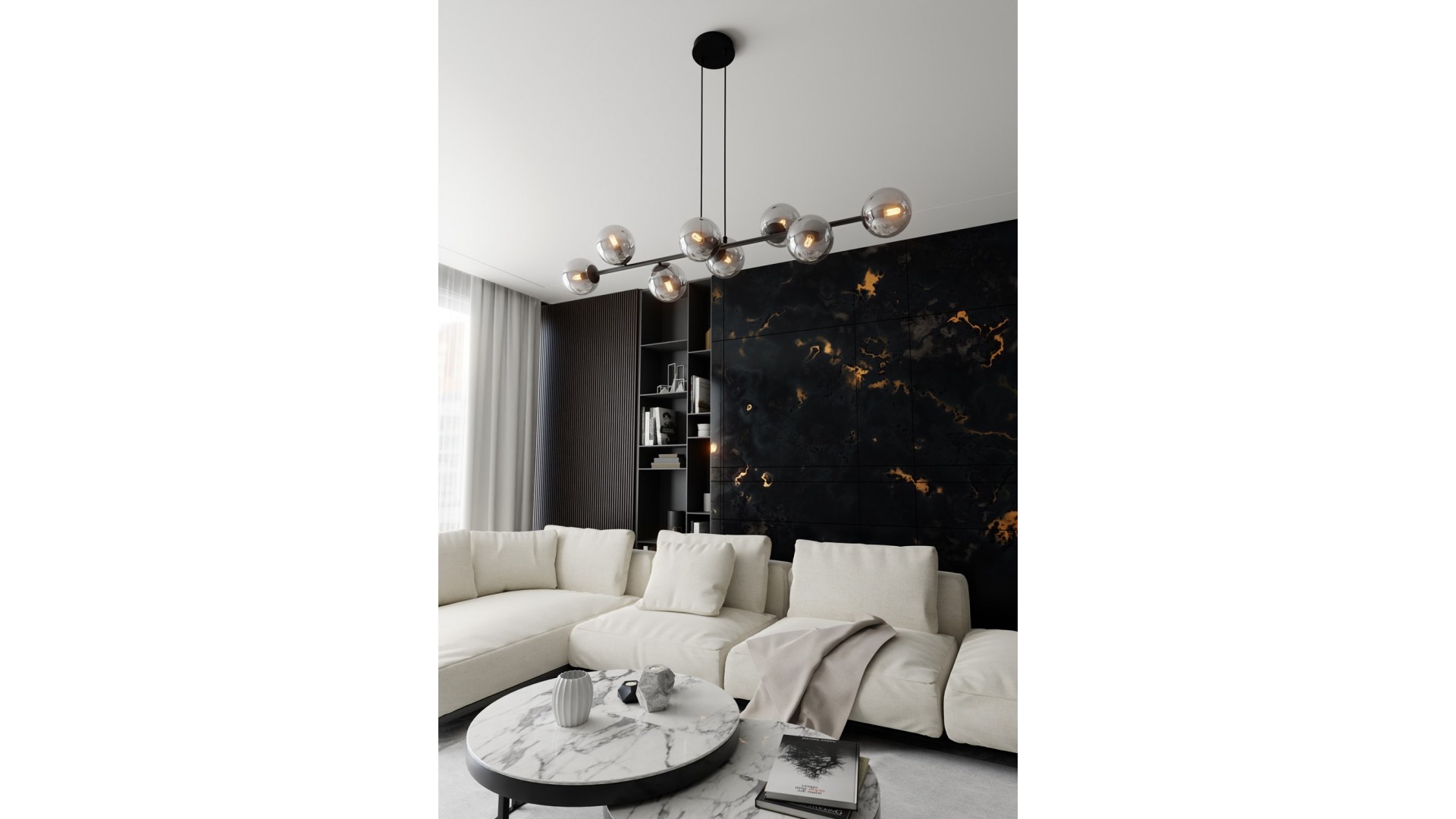 LAMPA WISZĄCA ROSSI 8 CZARNA GRAFITOWA EMIBIG
